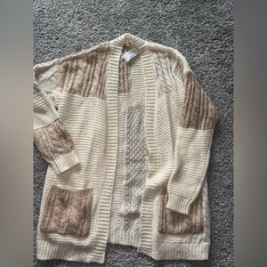 Tan and cream cardigan
